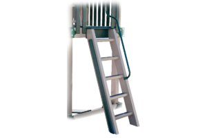 Ladder attached to a playset.