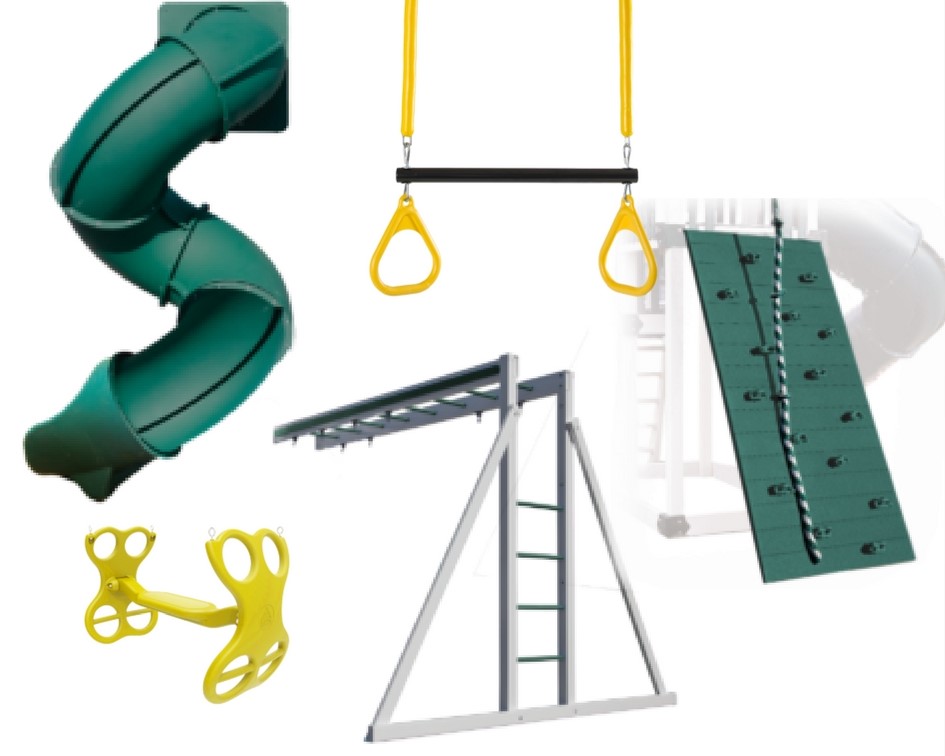 collage of the best playset add-ons for older kids