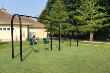 Swing set with baby swing add-on