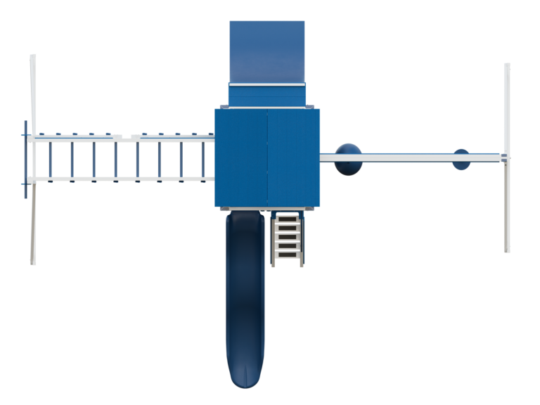 white and blue basecamp 55 fitness vinyl playset top view
