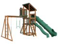 chestnut wood and green basecamp 55 looker vinyl playset front left view