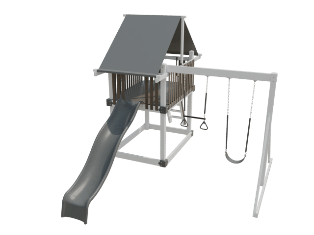 white and gray color moderate 75 ready to go vinyl playset front right view