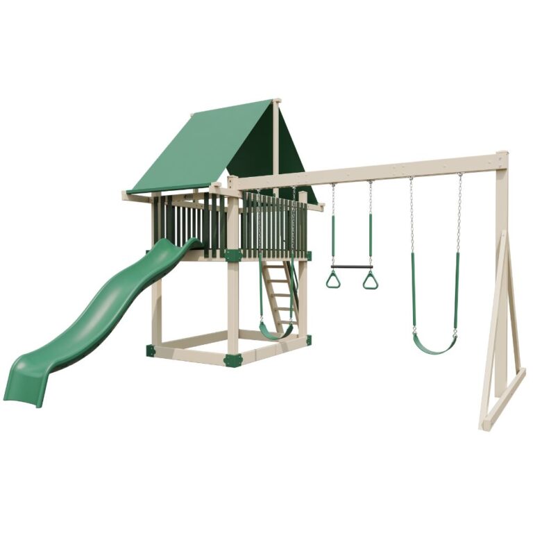 Moderate 75 Ready-to-Go (RTGO) Vinyl Swing Set by Swing Kingdom