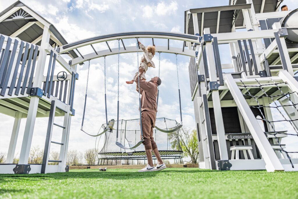 Residential Vinyl Playsets and swing set for backyards